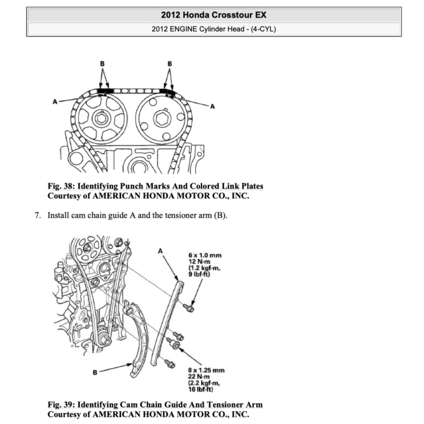 HONDA CROSSTOUR TF1/2 (2010-2015) SERVICE WORKSHOP MANUAL