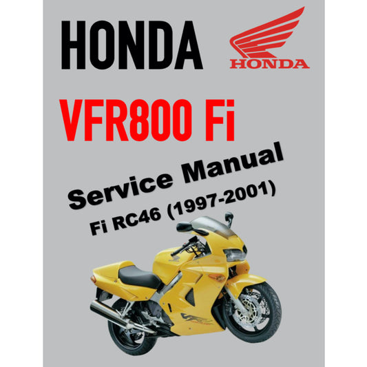HONDA VFR800 Fi INTERCEPTOR (1997-2001) SERVICE WORKSHOP MANUAL + OWNER'S MANUAL