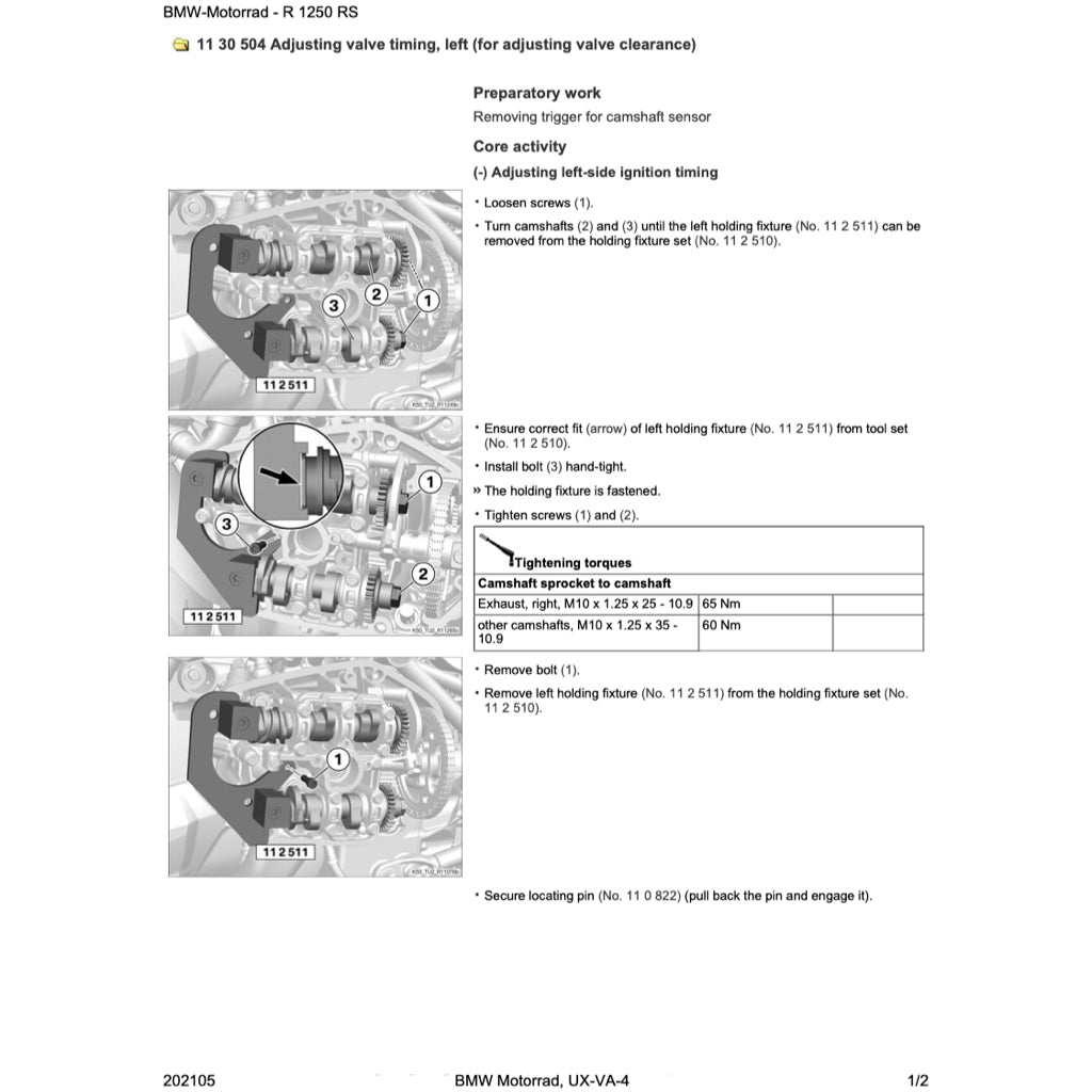 BMW R1250RS R1250 RS K54 (2018+) SERVICE WORKSHOP MANUAL + RIDER'S MANUAL