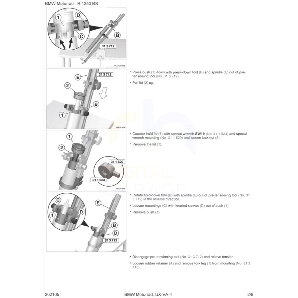 BMW R1250RS R1250 RS K54 (2018+) SERVICE WORKSHOP MANUAL + RIDER'S MANUAL