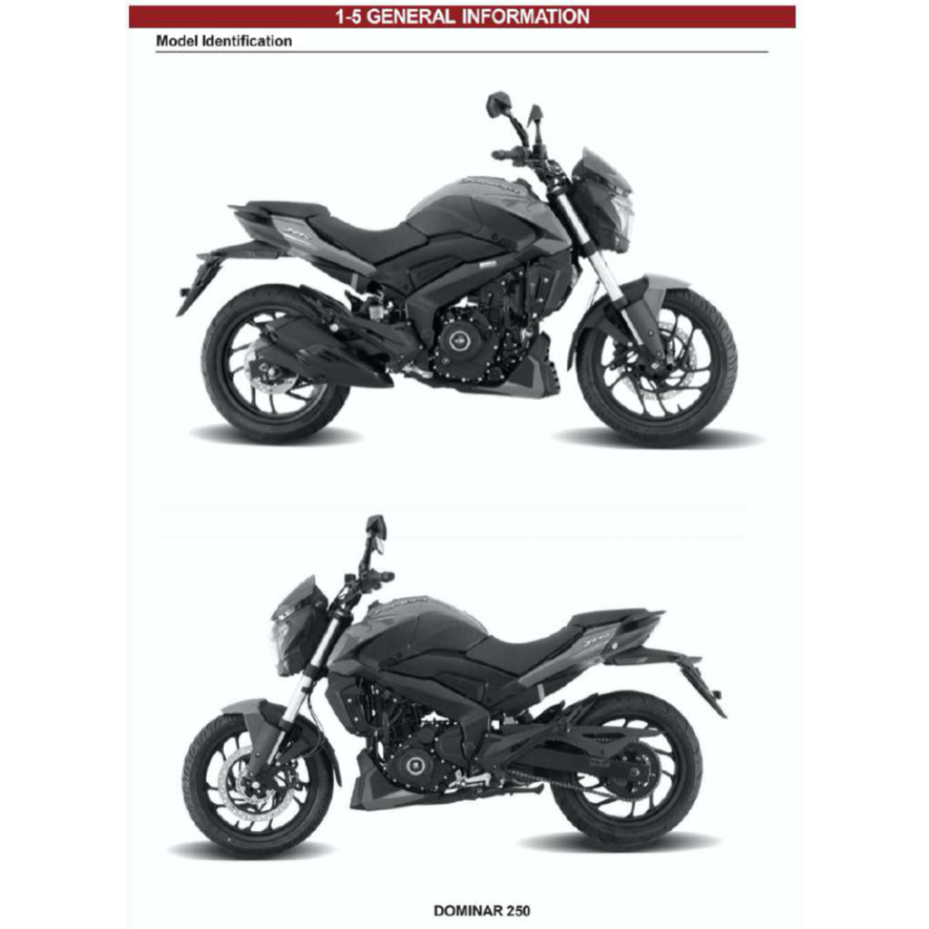 DOMINAR 250 DM250 (2023+) SERVICE WORKSHOP MANUAL + PARTS CATALOGUE + OWNER'S MANUAL