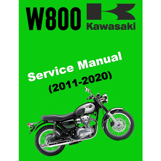 KAWASAKI W800 (2011-2020) SERVICE WORKSHOP MANUAL + PARTS CATALOGUE + OWNER'S MANUAL