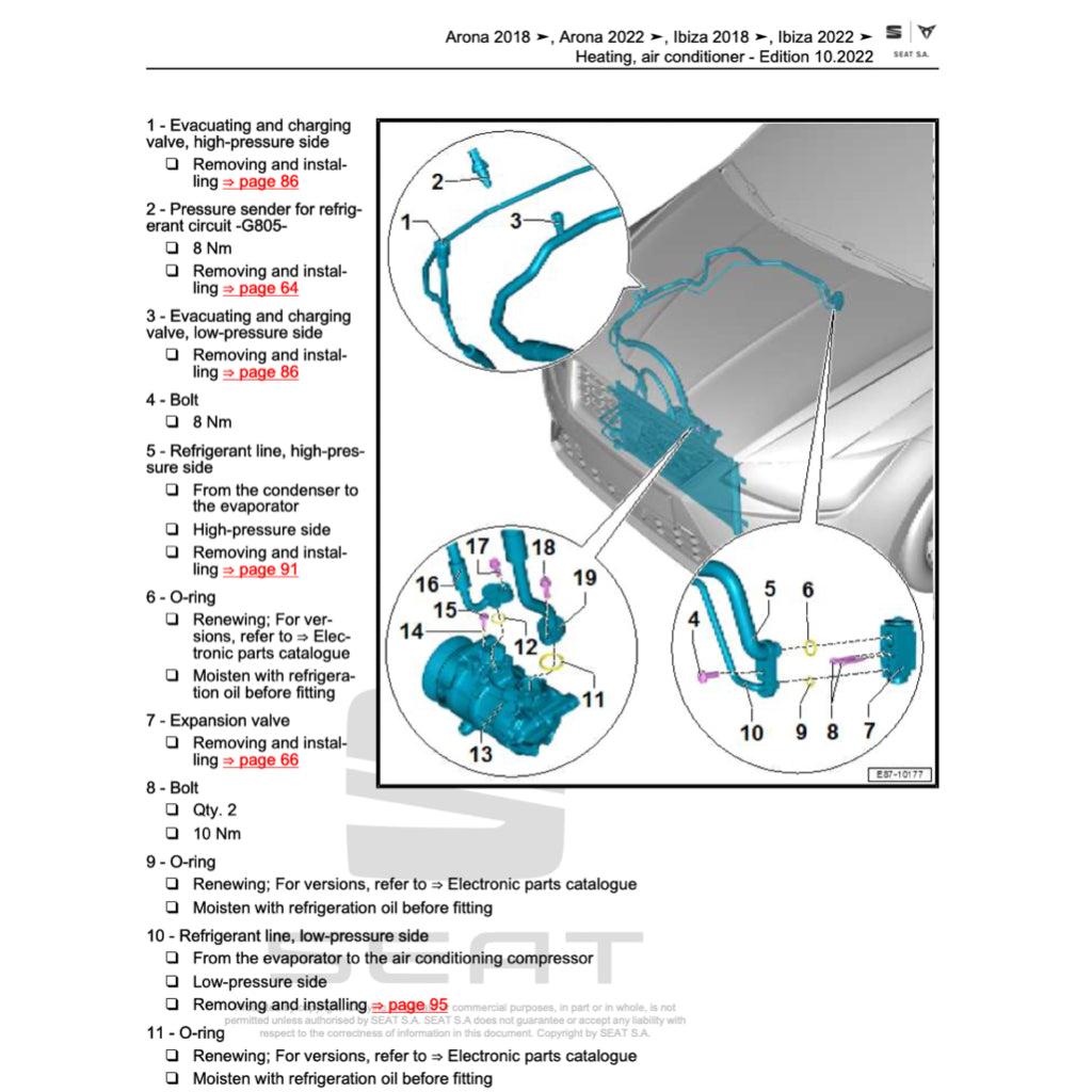 SEAT IBIZA 6F (2017+) SERVICE WORKSHOP MANUAL