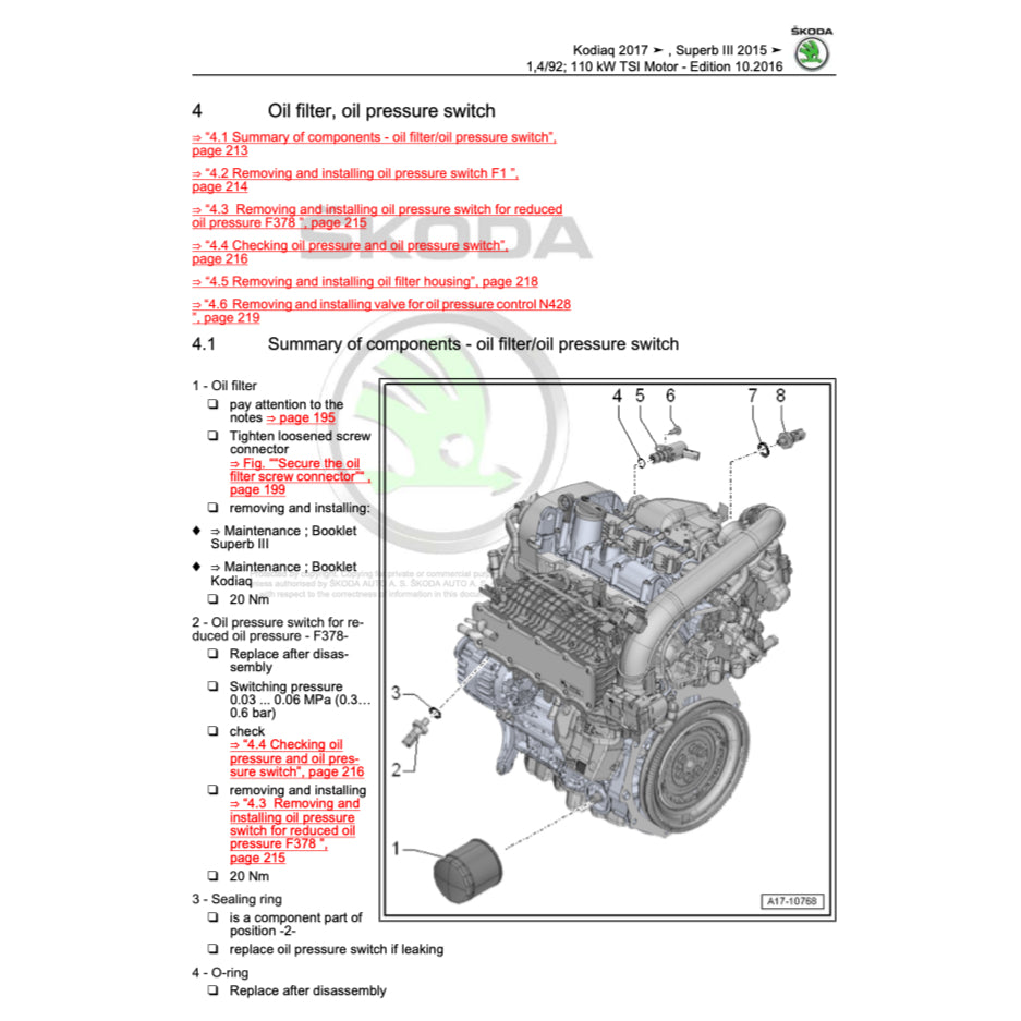 SKODA KODIAQ NS7 (2017+) SERVICE WORKSHOP MANUAL