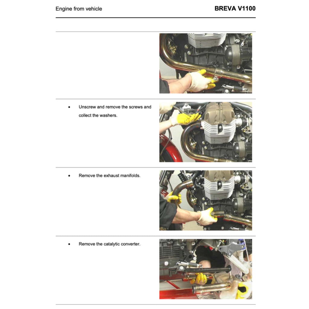 MOTO GUZZI BREVA V1100 (2005-2011) SERVICE WORKSHOP MANUAL + PARTS CATALOGUE + OWNER'S MANUAL