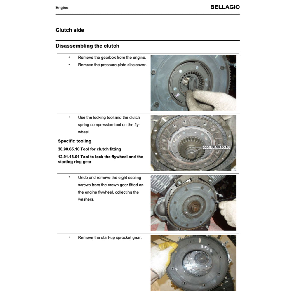 MOTO GUZZI BELLAGIO 940 (2007-2014) SERVICE WORKSHOP MANUAL + PARTS CATALOGUE + OWNER'S MANUAL