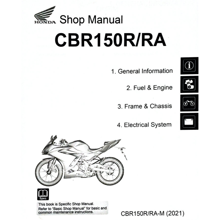 HONDA CBR150R /RA K45R (2021+) SERVICE WORKSHOP MANUAL + PARTS CATALOGUE + OWNER'S MANUAL
