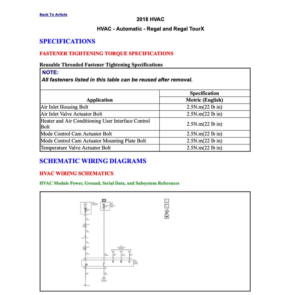 BUICK REGAL (2018-2020) SERVICE WORKSHOP MANUAL