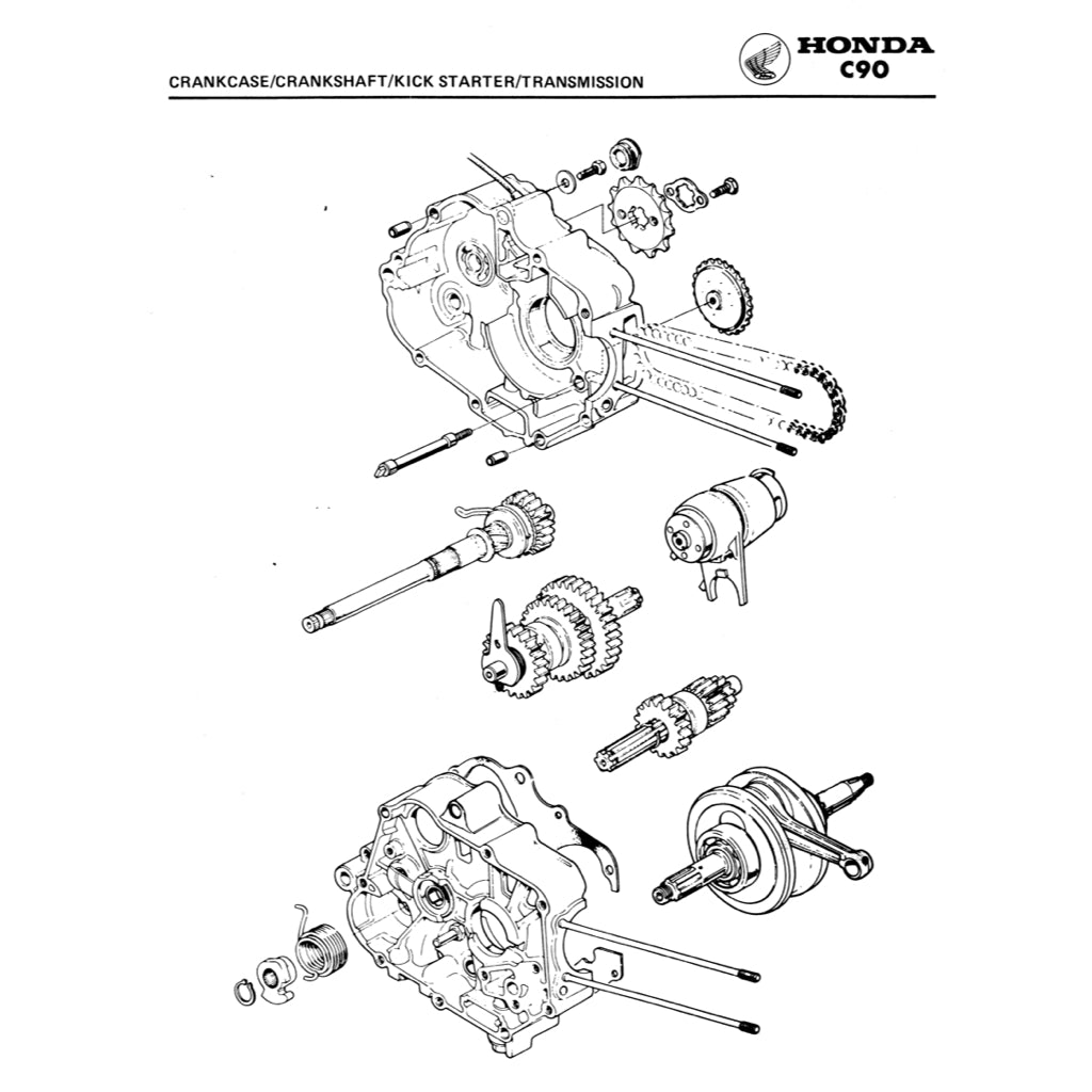 HONDA CUB90 C90 (1967-2002) SERVICE WORKSHOP MANUAL + PARTS CATALOGUE + OWNER'S MANUAL