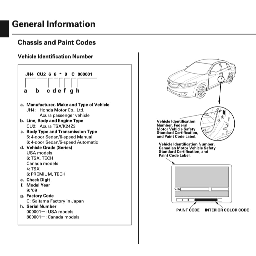ACURA TSX CU2 (2009-2014) SERVICE WORKSHOP MANUAL