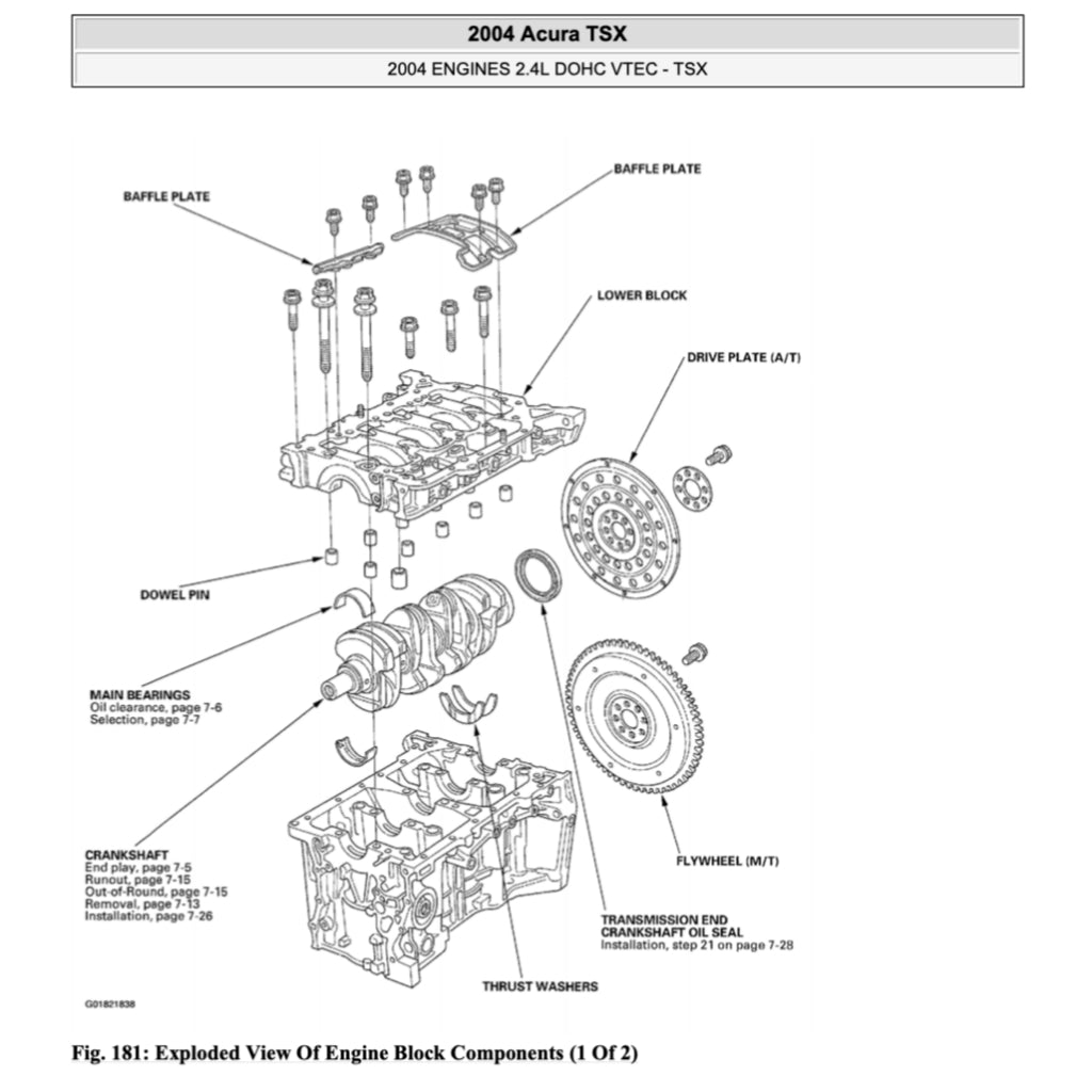 ACURA TSX CL9 (2004-2009) SERVICE WORKSHOP MANUAL