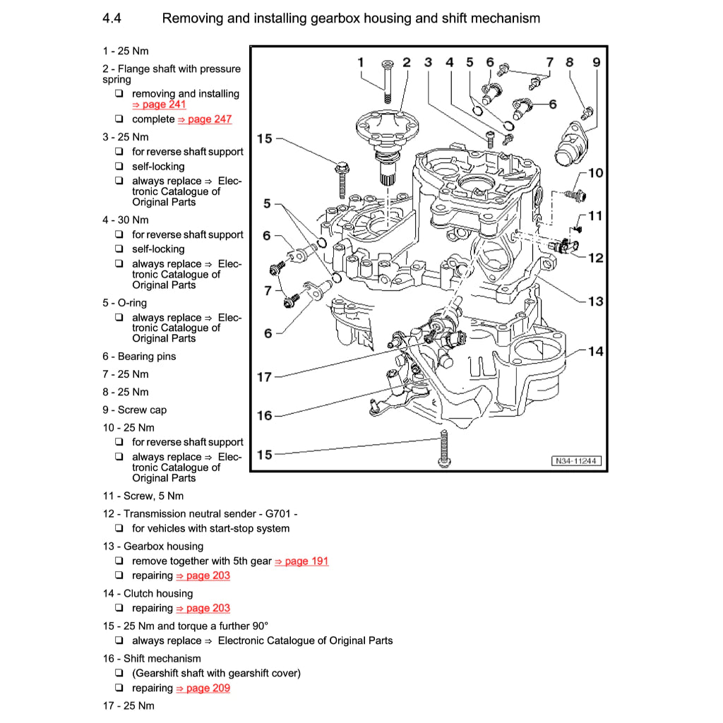 VW CADDY 4 SA (2015-2020) SERVICE WORKSHOP MANUAL