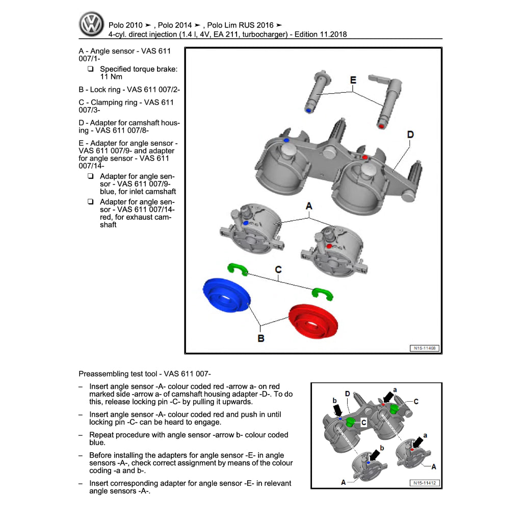 VW CADDY 4 SA (2015-2020) SERVICE WORKSHOP MANUAL