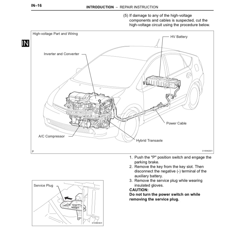 TOYOTA PRIUS XW20 (2003-2009) SERVICE WORKSHOP MANUAL