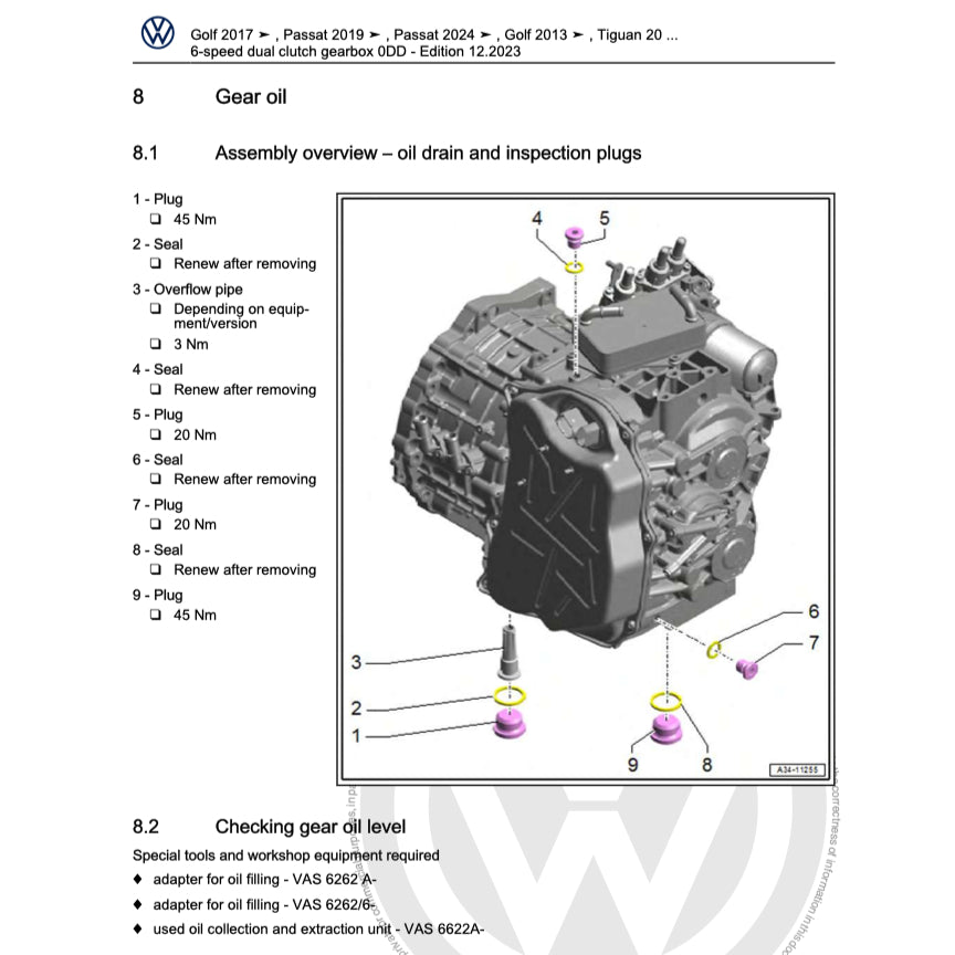 VW PASSAT B9 (2023+) SERVICE WORKSHOP MANUAL