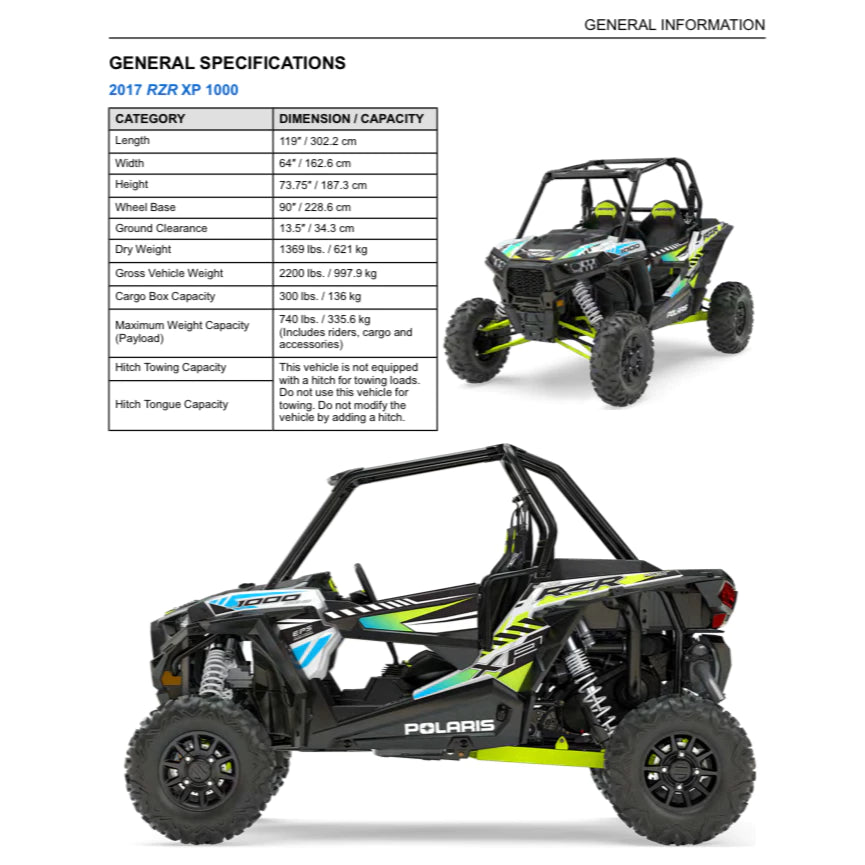 POLARIS RZR PRO XP/4 ATV (2017-2018) SERVICE WORKSHOP MANUAL
