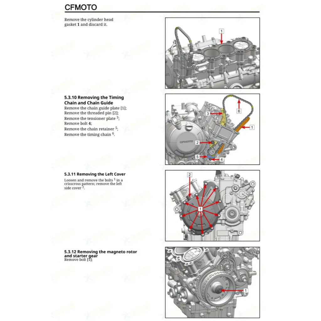 CFMOTO 500SR VOOM (2025+) SERVICE WORKSHOP MANUAL + PARTS CATALOGUE+ OWNER'S MANUAL