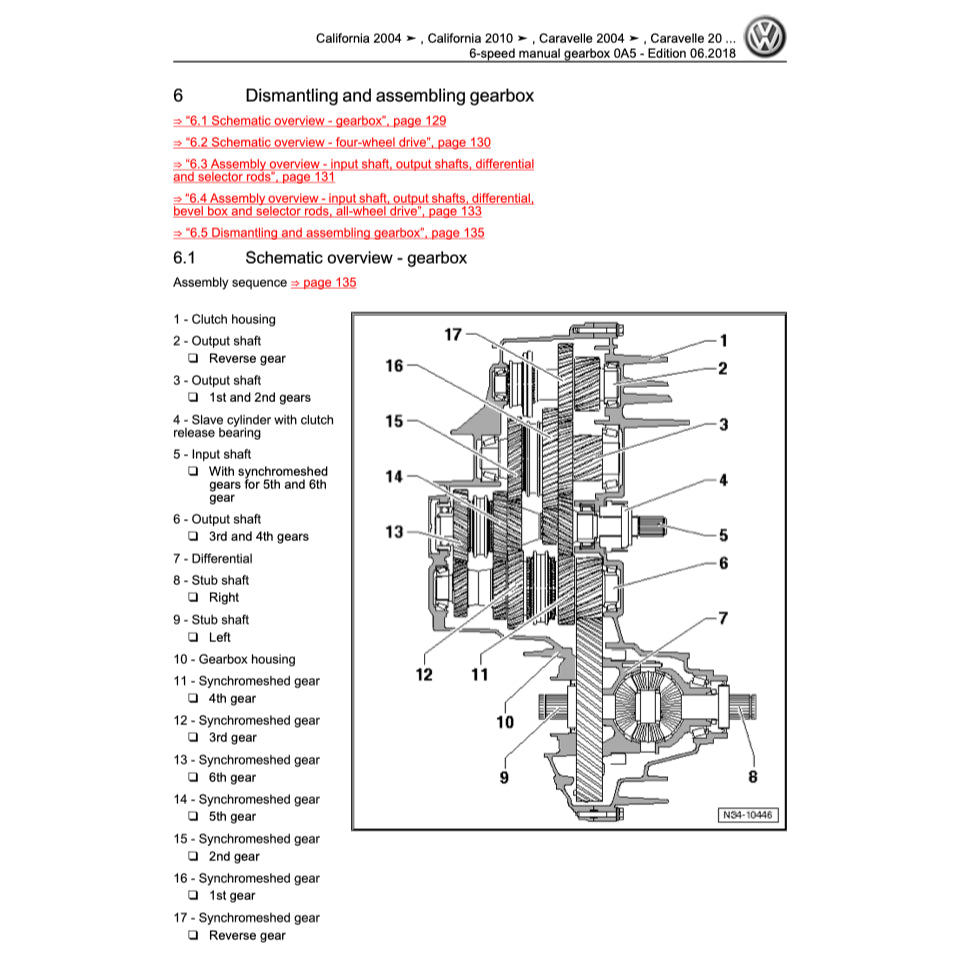 VW TRANSPORTER T5 (2003-2015) SERVICE WORKSHOP MANUAL