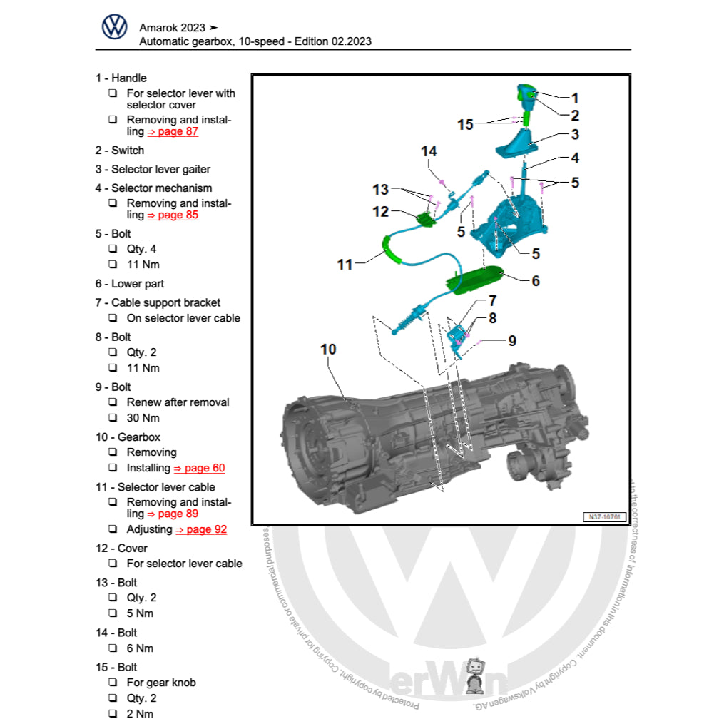 VW AMAROK T1 (2022+) SERVICE WORKSHOP MANUAL
