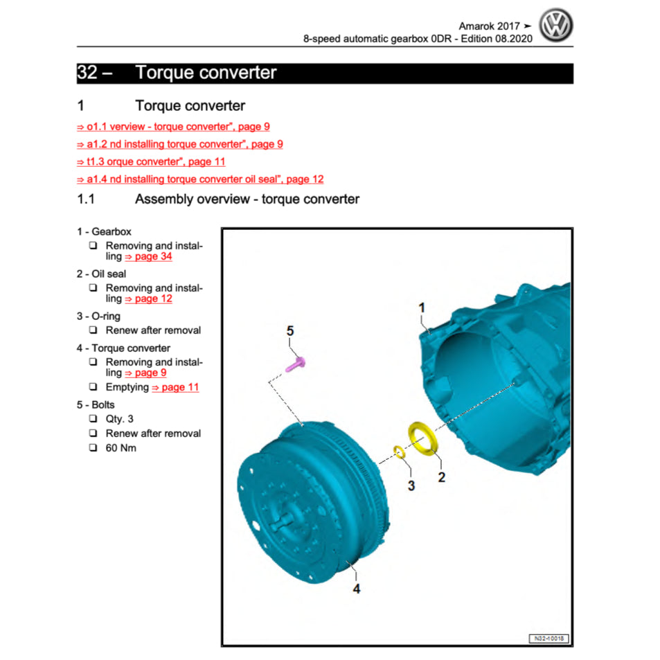 VW AMAROK S6/S7 (2017-2021) SERVICE WORKSHOP MANUAL