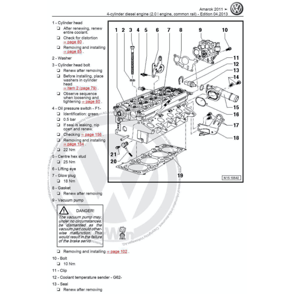 VW AMAROK 2H (2010-2016) SERVICE WORKSHOP MANUAL
