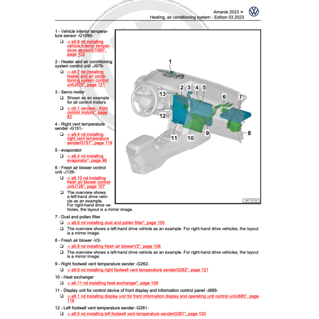 VW AMAROK T1 (2022+) SERVICE WORKSHOP MANUAL
