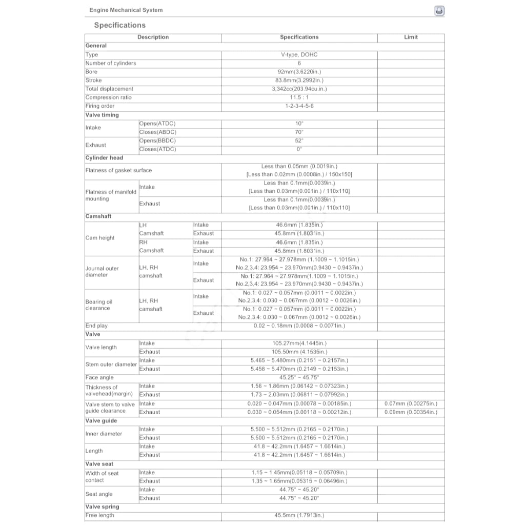HYUNDAI ENGINE 3.3.L LAMBDA II GDI G6DH SERVICE REPAIR MANUAL
