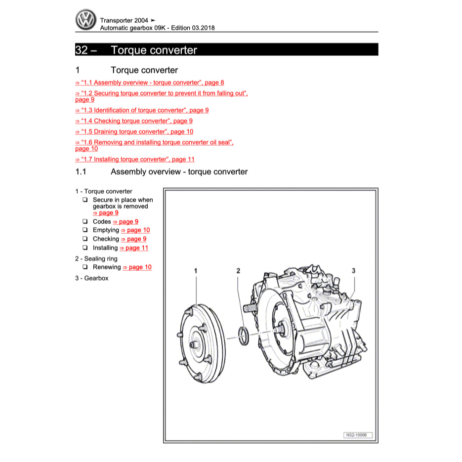 VW TRANSPORTER T5 (2003-2015) SERVICE WORKSHOP MANUAL