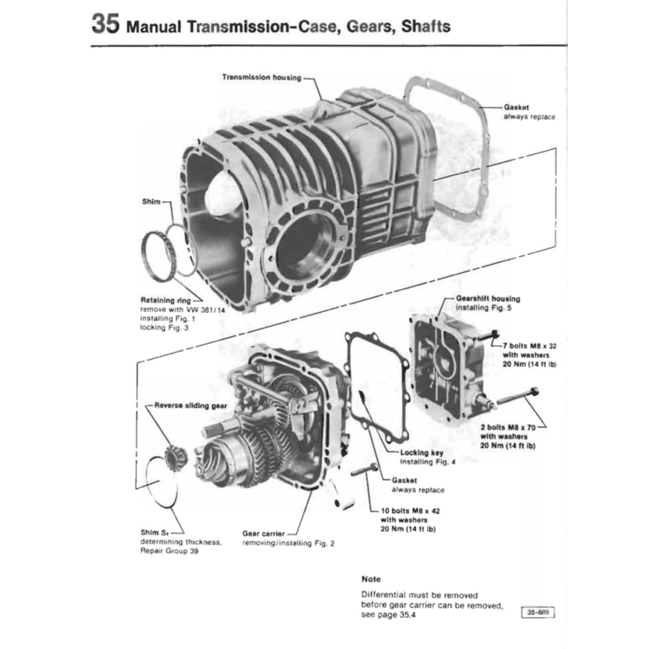 VW TRANSPORTER /CAMPER T3/T25 (1980-1991) SERVICE WORKSHOP MANUAL