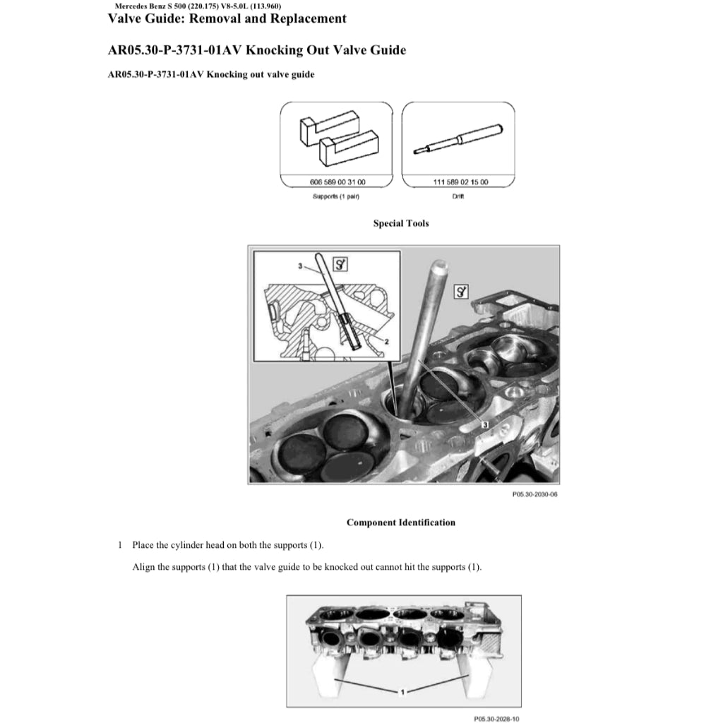 MERCEDES-BENZ W220 M113 (1999-2007) SERVICE WORKSHOP MANUAL