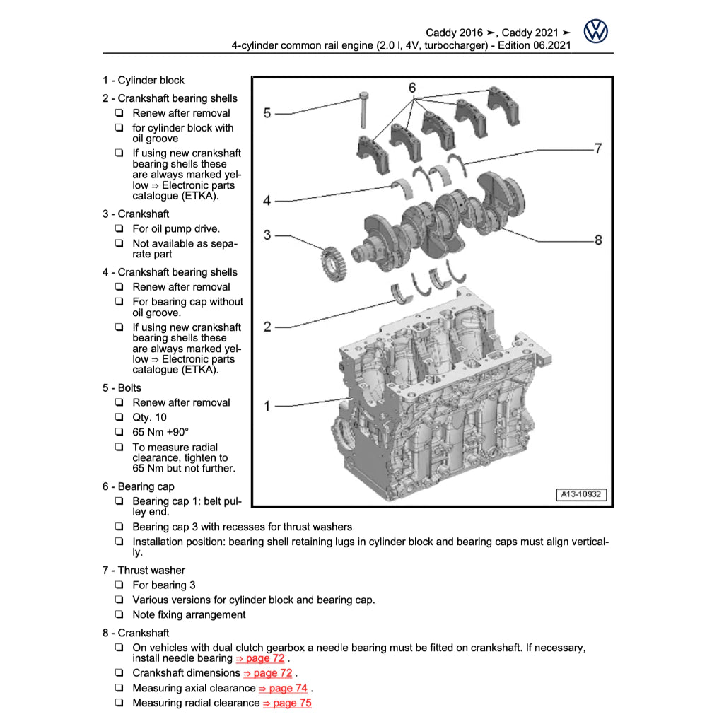 VW CADDY 5 SB (2021+) SERVICE WORKSHOP MANUAL