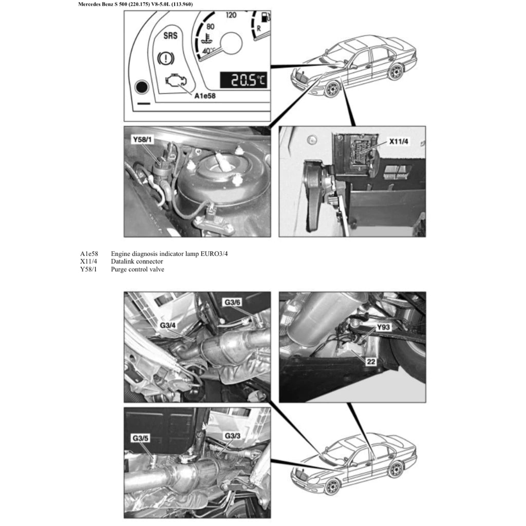 MERCEDES-BENZ W220 M113 (1999-2007) SERVICE WORKSHOP MANUAL