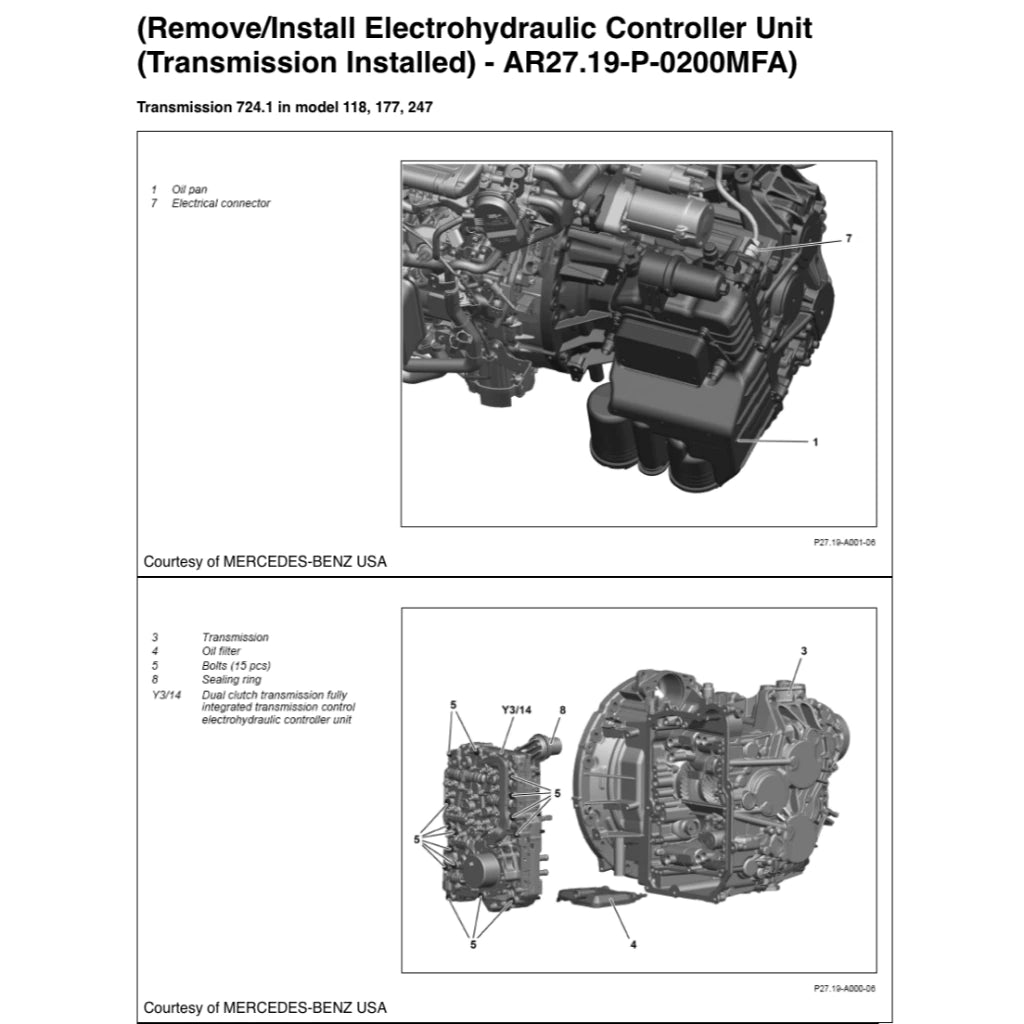 MERCEDES-BENZ A220 / A35 AMG W177 - M260 (2018+) SERVICE WORKSHOP MANUAL