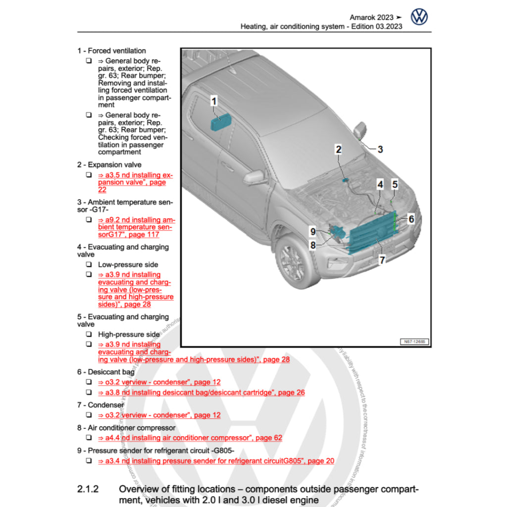 VW AMAROK T1 (2022+) SERVICE WORKSHOP MANUAL