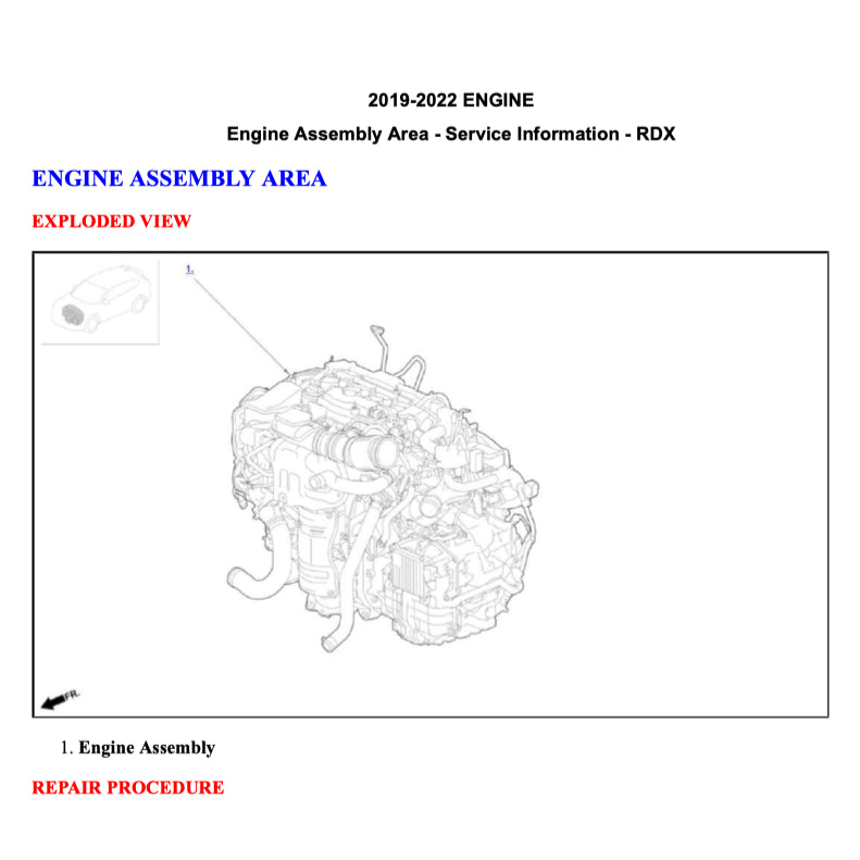 ACURA RDX TC1/2 (2018+) SERVICE WORKSHOP MANUAL