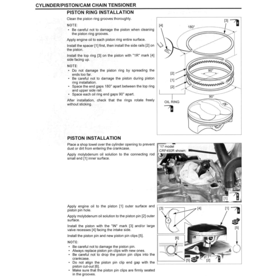 HONDA CRF450 R/X (2005-2018) SERVICE WORKSHOP MANUAL + PARTS CATALOGUE + COMPETITION MANUAL