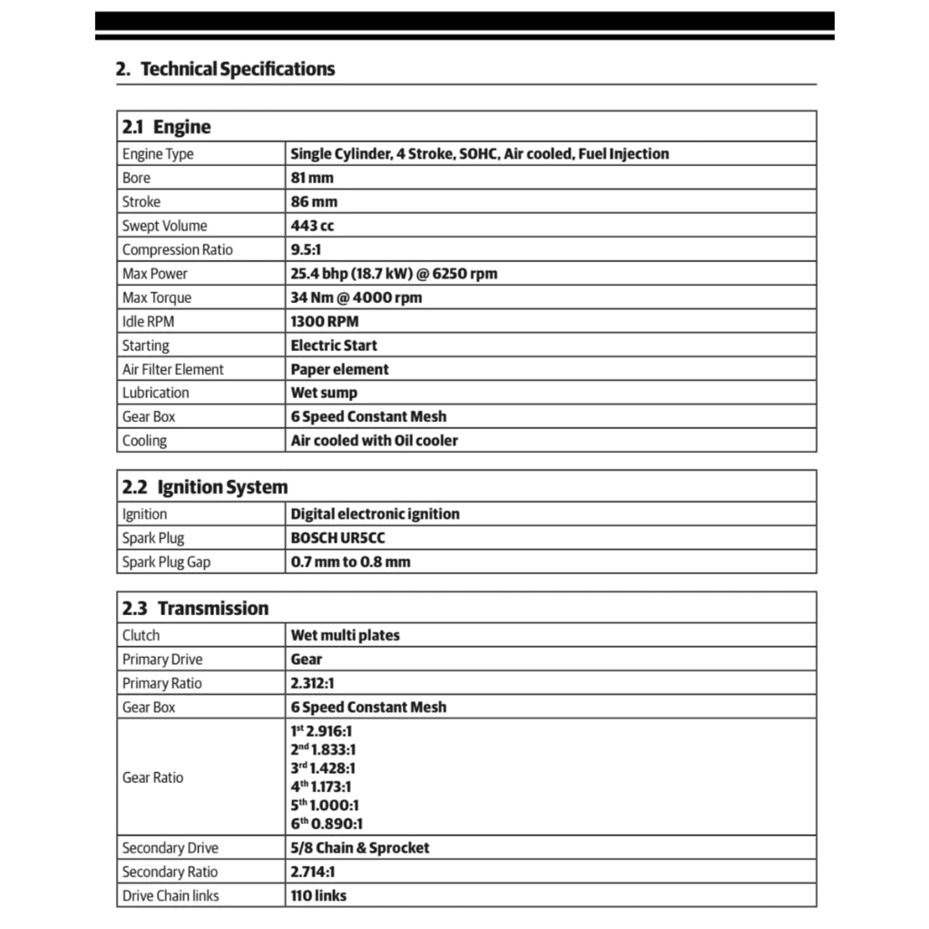 ROYAL ENFIELD SCRAM 440 (2025+) SERVICE WORKSHOP MANUAL + OWNER'S MANUAL