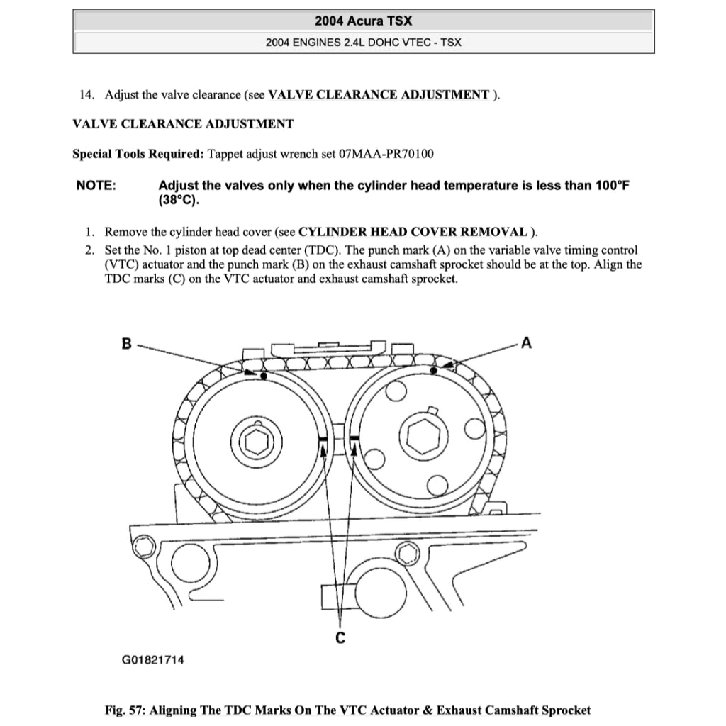 ACURA TSX CL9 (2004-2009) SERVICE WORKSHOP MANUAL