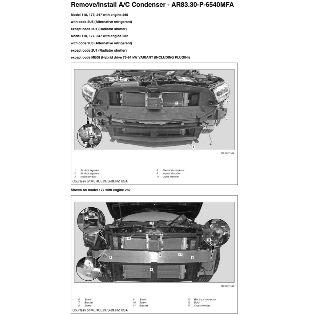 MERCEDES-BENZ A220 / A35 AMG W177 - M260 (2018+) SERVICE WORKSHOP MANUAL