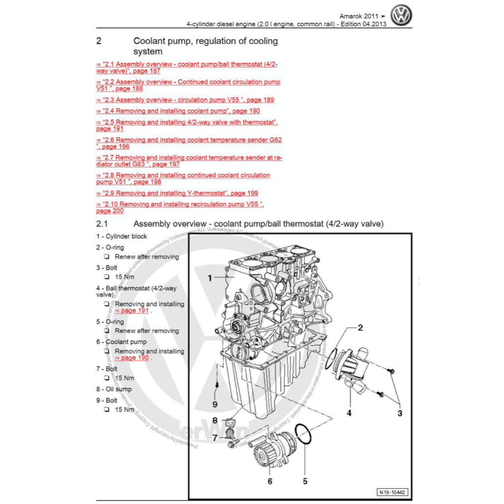 VW AMAROK 2H (2010-2016) SERVICE WORKSHOP MANUAL