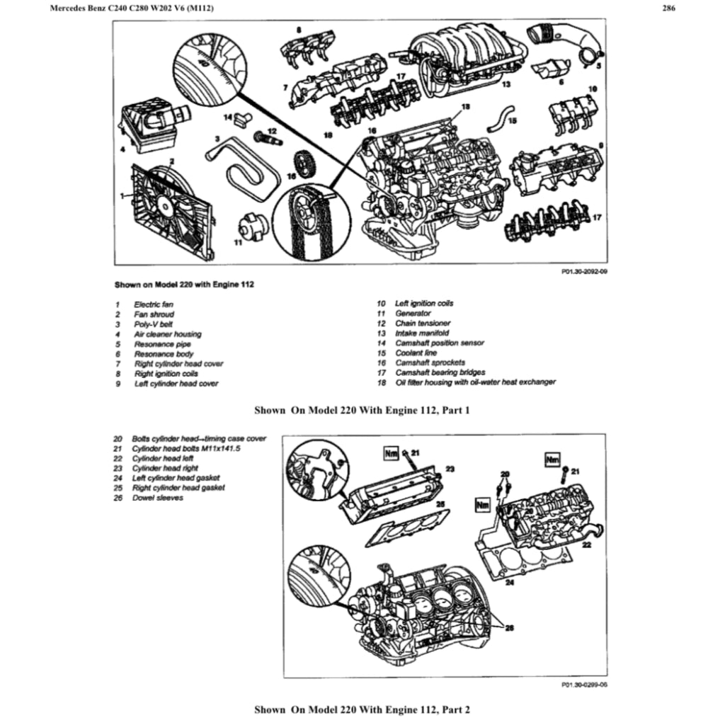 MERCEDES-BENZ W202 M112 (1993-2000) SERVICE WORKSHOP MANUAL