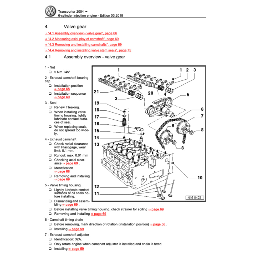 VW TRANSPORTER T5 (2003-2015) SERVICE WORKSHOP MANUAL