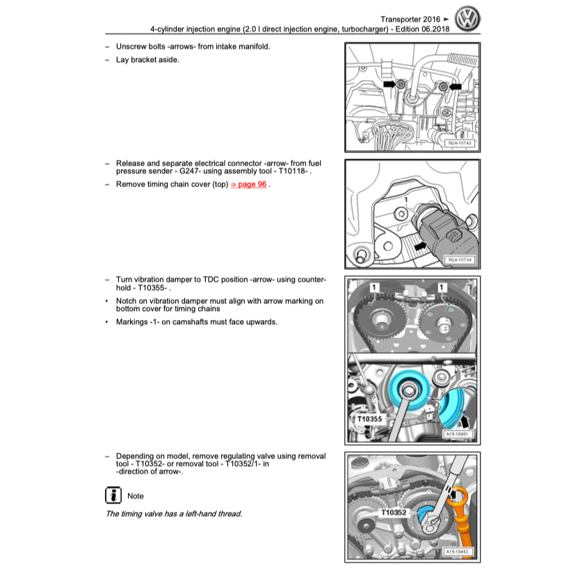 VW TRANSPORTER T6 (2016-2024) SERVICE WORKSHOP MANUAL