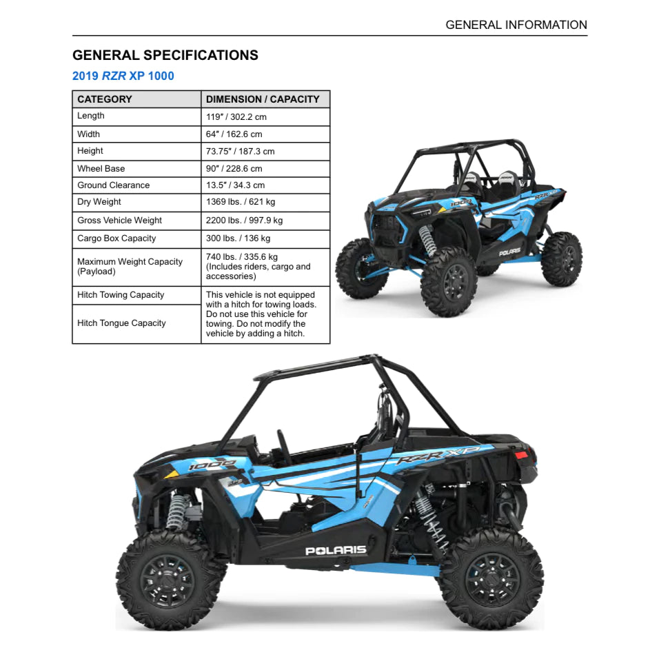 POLARIS RZR PRO XP/4 ATV (2019-2020) SERVICE WORKSHOP MANUAL