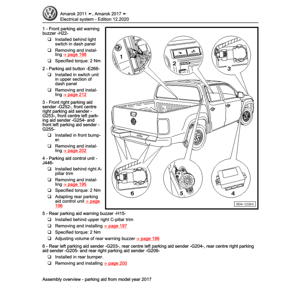 VW AMAROK S6/S7 (2017-2021) SERVICE WORKSHOP MANUAL
