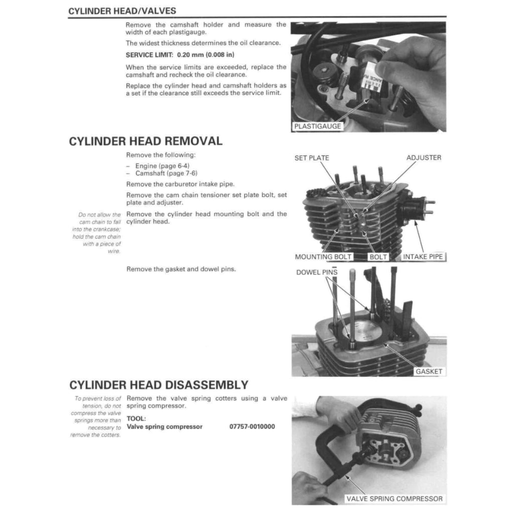 HONDA CRF80F CRF100F (2004-2013) SERVICE WORKSHOP MANUAL + PARTS CATALOGUE + OWNER'S MANUAL