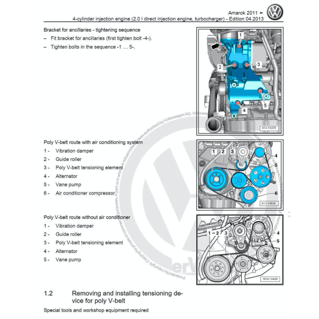 VW AMAROK 2H (2010-2016) SERVICE WORKSHOP MANUAL