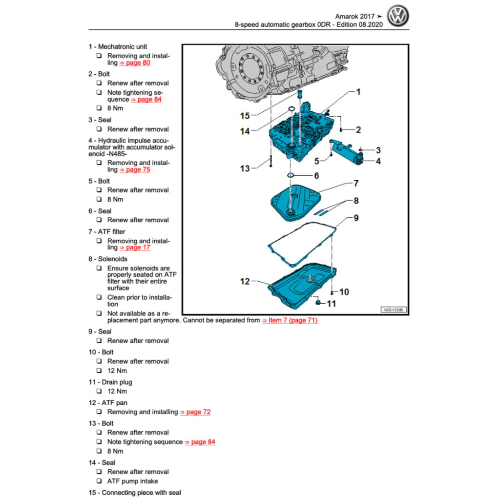 VW AMAROK S6/S7 (2017-2021) SERVICE WORKSHOP MANUAL