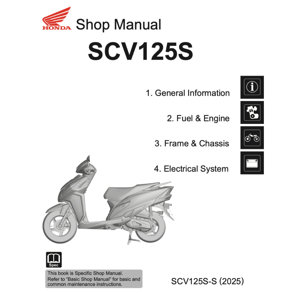 HONDA ELITE / ACTIVA 125 SCV125S (2025+) SERVICE WORKSHOP MANUAL