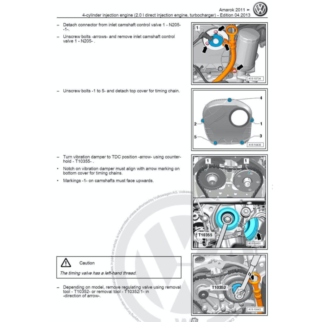 VW AMAROK 2H (2010-2016) SERVICE WORKSHOP MANUAL